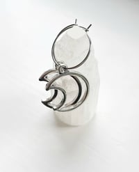 Image 1 of Silver Half Moon Hoops 