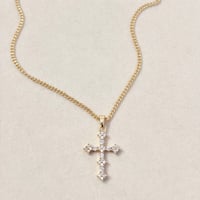 Image 2 of White Cross Necklace.