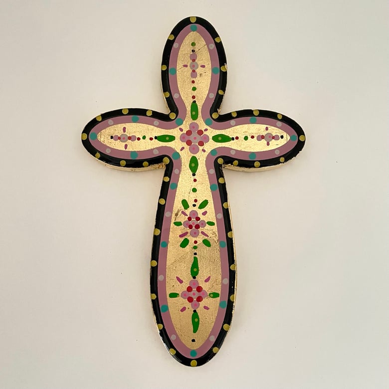 Image of Cosmic Cross Navy/Gold leaf