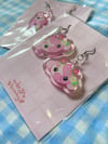 Strawberry cow earrings v2
