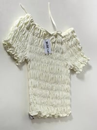 Image 1 of Classic Ruched Shirt in Cream (Pre-order)