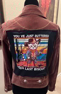 Image 1 of Vintage Brown Faux Suede Jacket Cat Cowboy