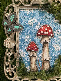 Image 2 of Ornate framed stitched fungi artwork