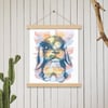 “Angry Bunny Says” 11x17 Art Print on Wooden Hanger