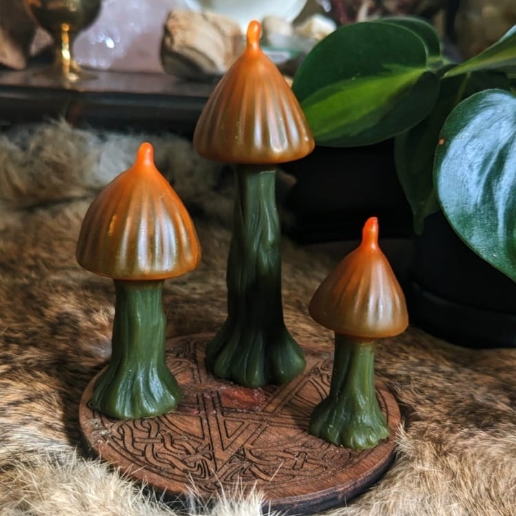 Image of Mini mushroom candle set