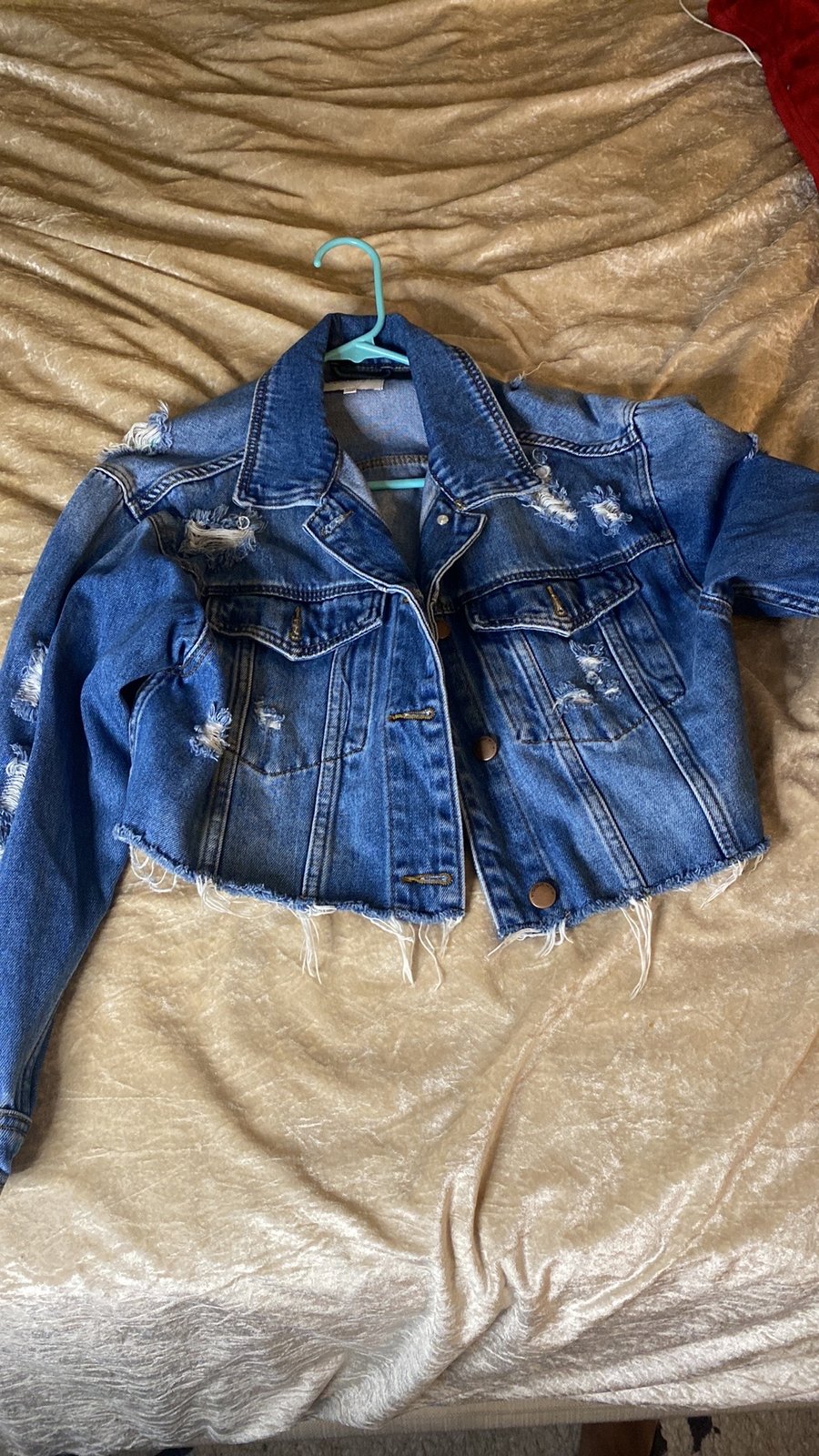 Zara sz S distressed oversized jean jacket