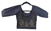 Image 1 of Heena Black Blouse_Premium Quality Stonework Stretchable Blouse 