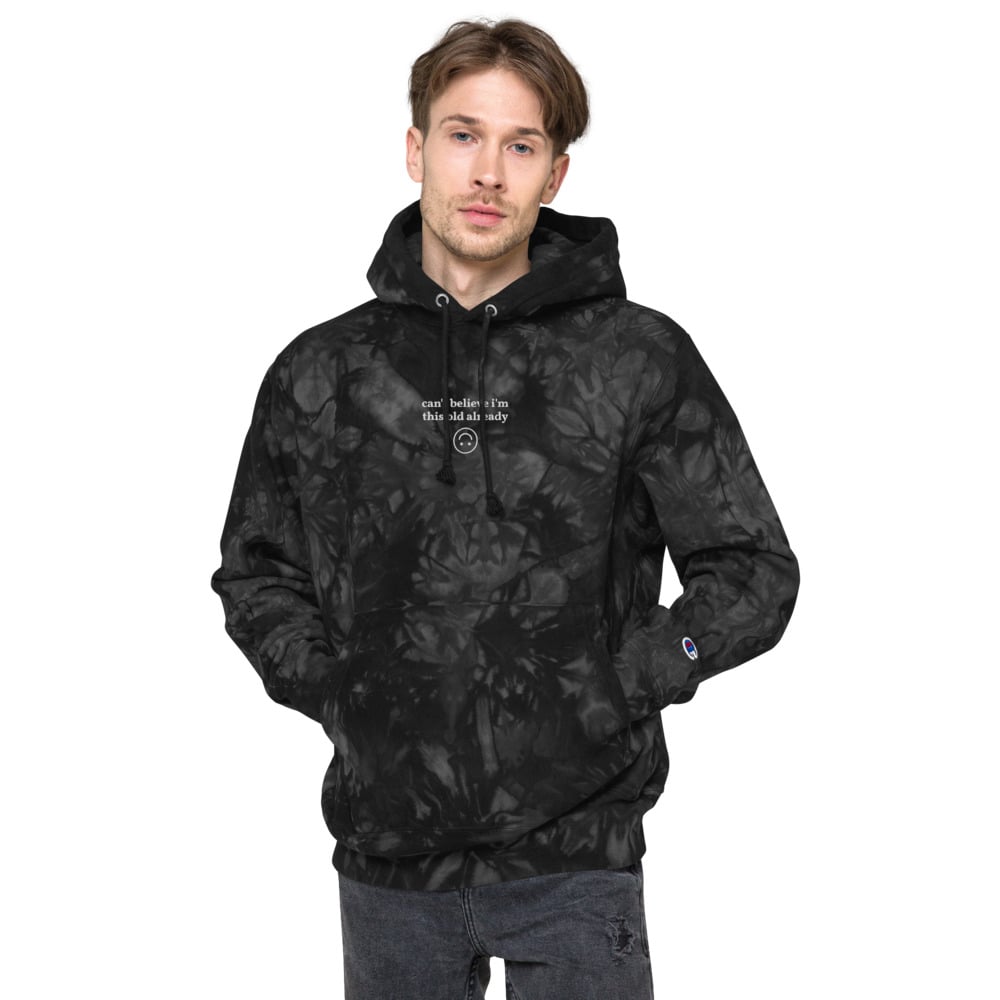 Image of I'M OLD Embroidered Tie-dye Hoodie