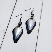 Image 2 of Monochromatic Triple Layer Serpent Scale Earrings