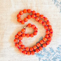 Image 1 of ANTIQUE CORAL BEAD NECKLACE