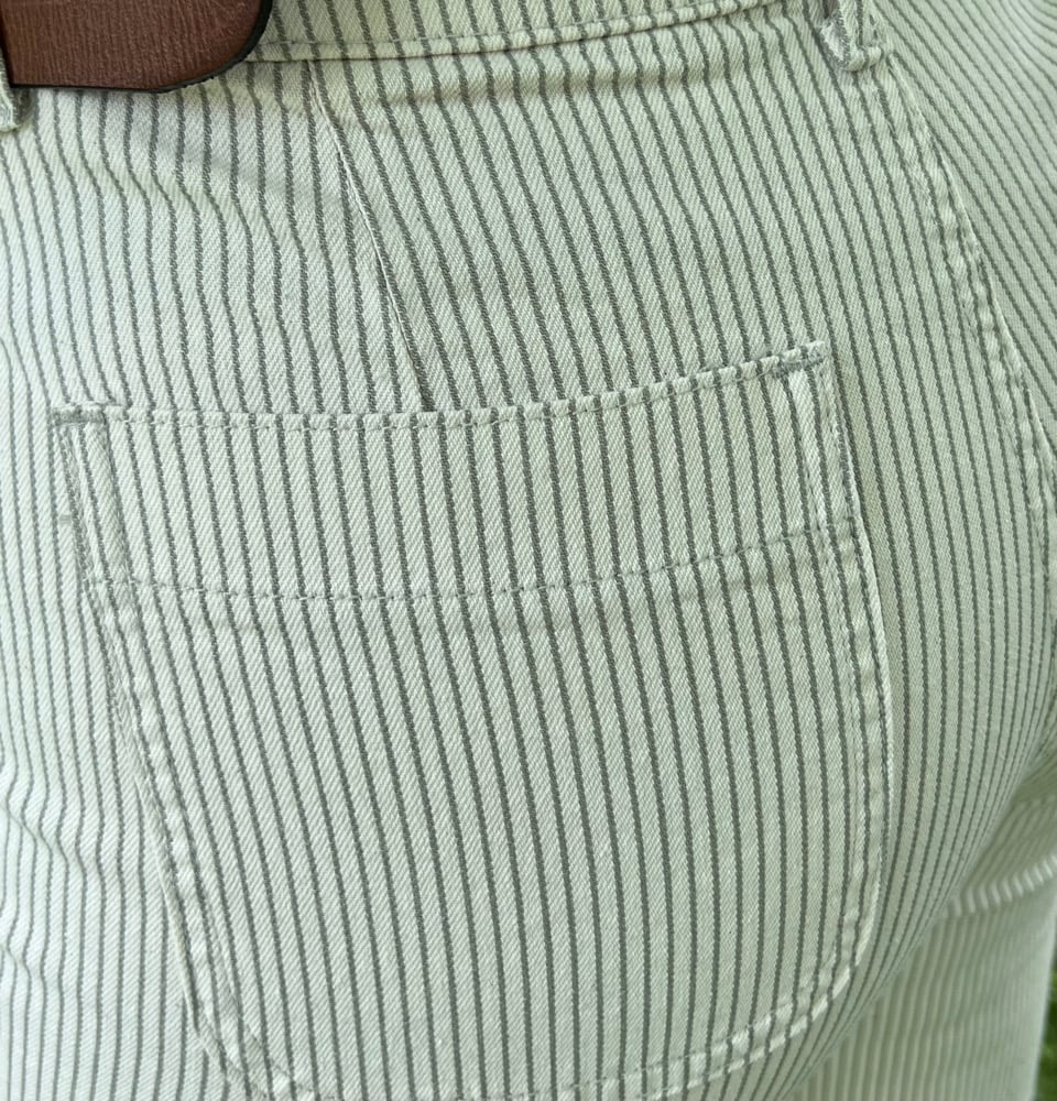 Image of Jeans ELENA ivoire rayé kaki