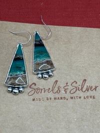 Image 5 of Green Opal & Petrified Wood Earrings
