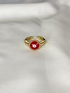 Red Diamond One Evil Eye Ring 