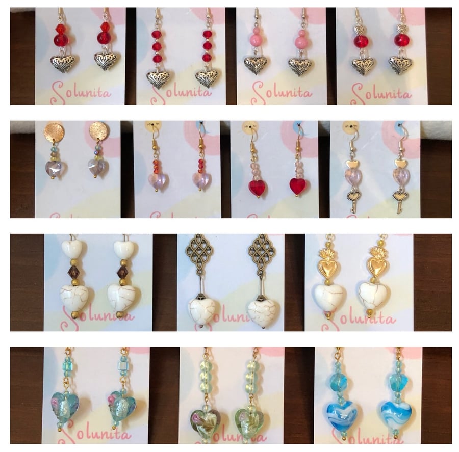 Image of Hearts (Glass Beads and Charms)