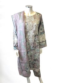 Print suit with embroidery 