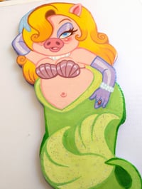 Image 2 of Miss Piggy Mermaid Woodcut