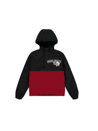 Image 1 of OG Money Runs The World 1/4 Zip Windbreaker- Red/black  