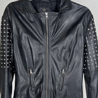 Image 8 of SW3  Bespoke Studded Black Genuine Leather Jacket