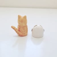 Image 5 of Orange cat with astronaut helmet ceramic figurine (helmet cover and white gold version)