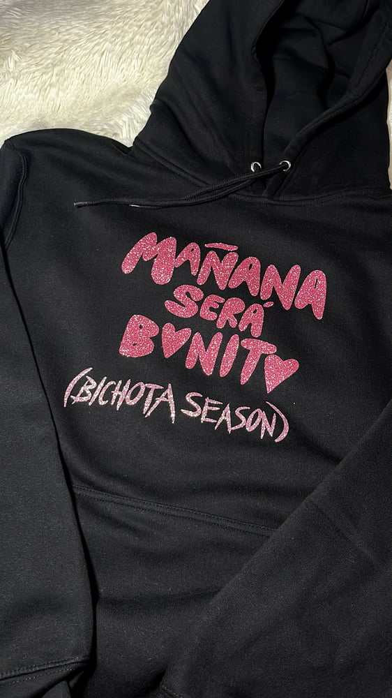 Image of BLACK HOODIE GLITTER MANANA SERA BONITO