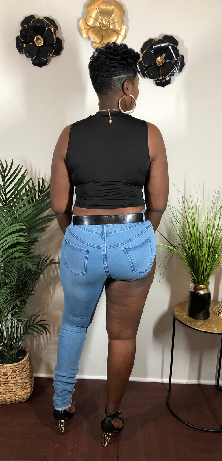 Half & Half Denim Jeans Image 4