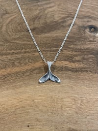Image 1 of Sterling Silver Whale Tail Necklace 