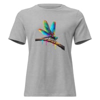 Image 5 of Women's Relaxed T-Shirt, Luminous Dragonfly on Branch tee