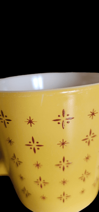 Image 12 of Set of 3 Pyrex Yellow Foulard Atomic Starburst Mugs 