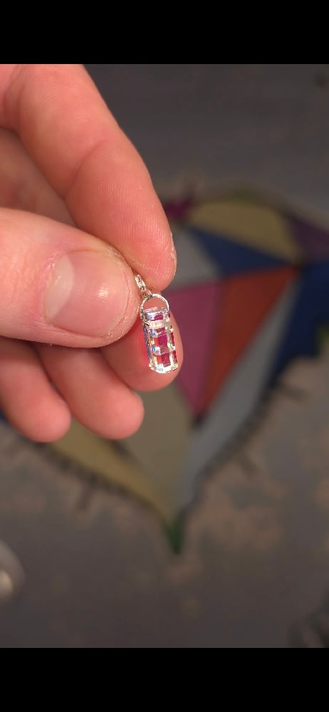 Image of Dichroic stack charm with clasp