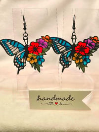 Image 3 of Handcrafted Resin Butterfly with Floral design 