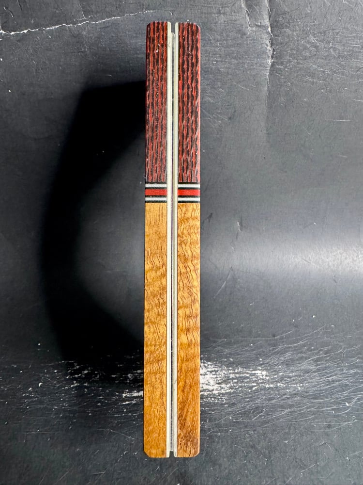 Image of GLOW Carbon Fiber & Curly Narra Segmented Knife Scales