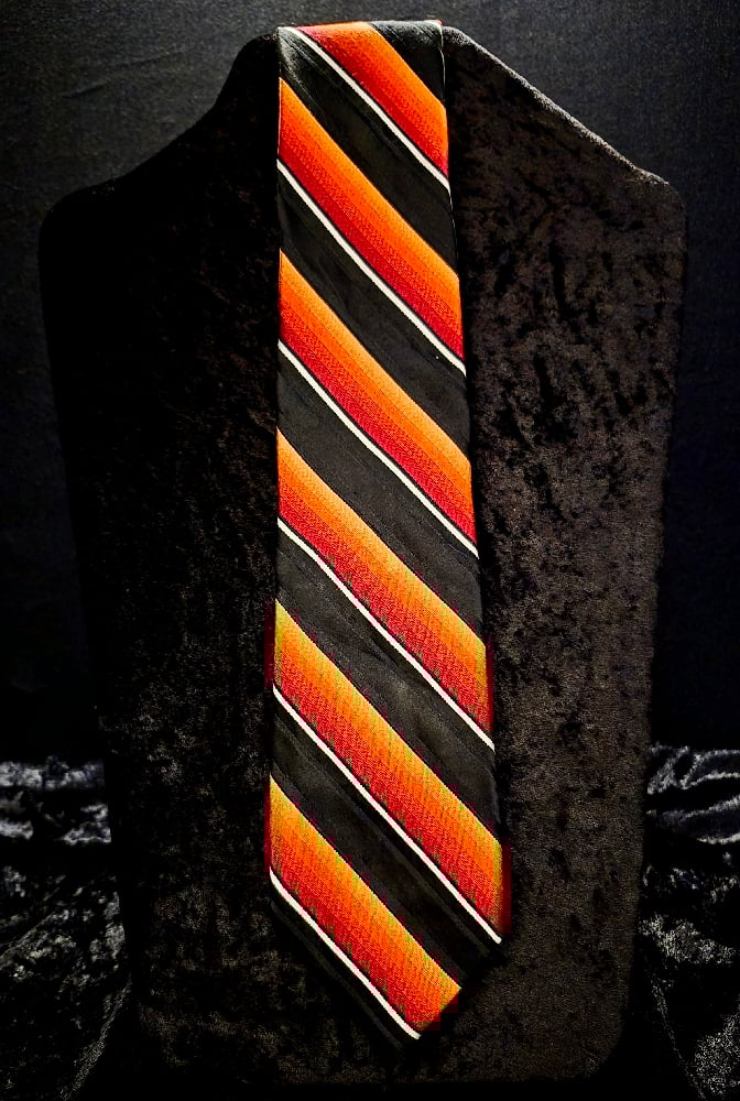 Image of Black Red Orange Yellow  & White Necktie 