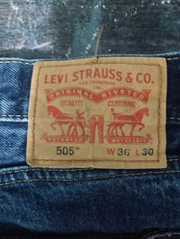 Image 4 of 'The Weeping Well' Custom Blockprinted Denim Jeans (36 Oneshot)