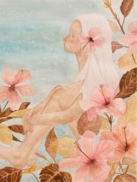 Image 2 of ORIGINAL “Hibiscus and Summer Girl”