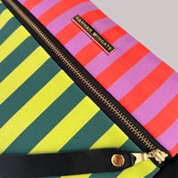 Image 2 of Pink & green striped crossbody