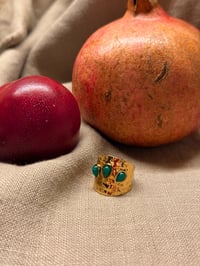 Image 1 of ESMERALDA Natural Stone and 18k Gold Plated Ring