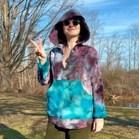 Image 2 of Black Cherry & Teal Pullover Hoodie