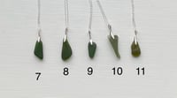 Image 3 of Sterling Silver & Green Sea Glass Stocking Filler Necklace 