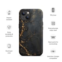 Image 19 of Gold and Black Tattered Texture Gnarled Roots Goth Inspired Tough Case for iPhone®