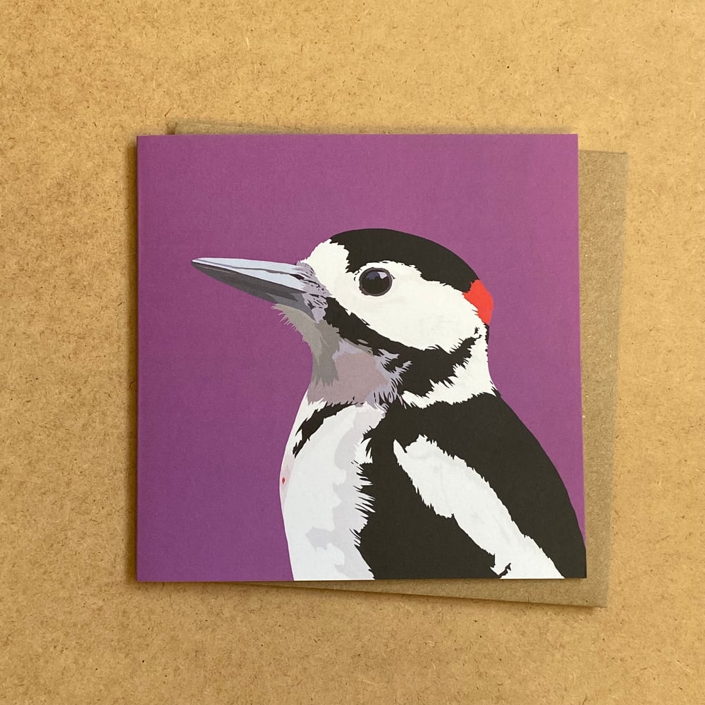 Image of Great Spotted Woodpecker Greetings Card
