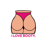 I Love Booty Cartoon Sticker