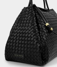 Image 2 of Katie Loxton Black Nova Hand Woven Large Shoulder Bag