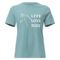 Image 2 of Women's Relaxed T-Shirt, Live Love Ride Western Horse Shirt Unisex-Equestrian Graphic Tee