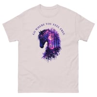 Image 2 of Go Where You Feel Free Horse Forest Unisex Classic Tee | Colorful Horse Graphic Shirt