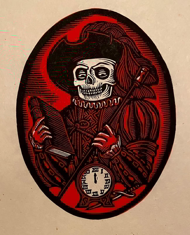 Masque Of The Red Death Block Print