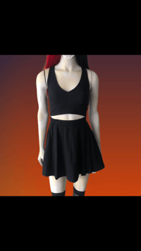 Image 2 of Black skater skirt 