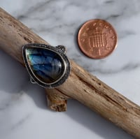 Image 5 of Sterling Silver Handmade Blue Labradorite Celestial Ring 