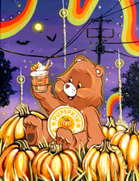 PUMPKIN SPICE CAREBEAR - canvas 