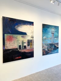 Image 9 of Painting / maleri / "Charlottenlund – Malerdrømme og tankestreger – Bellevue" / 120x150 cm