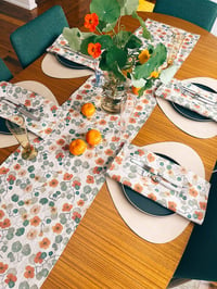 Image 1 of Nasturtium Linen Table Runner